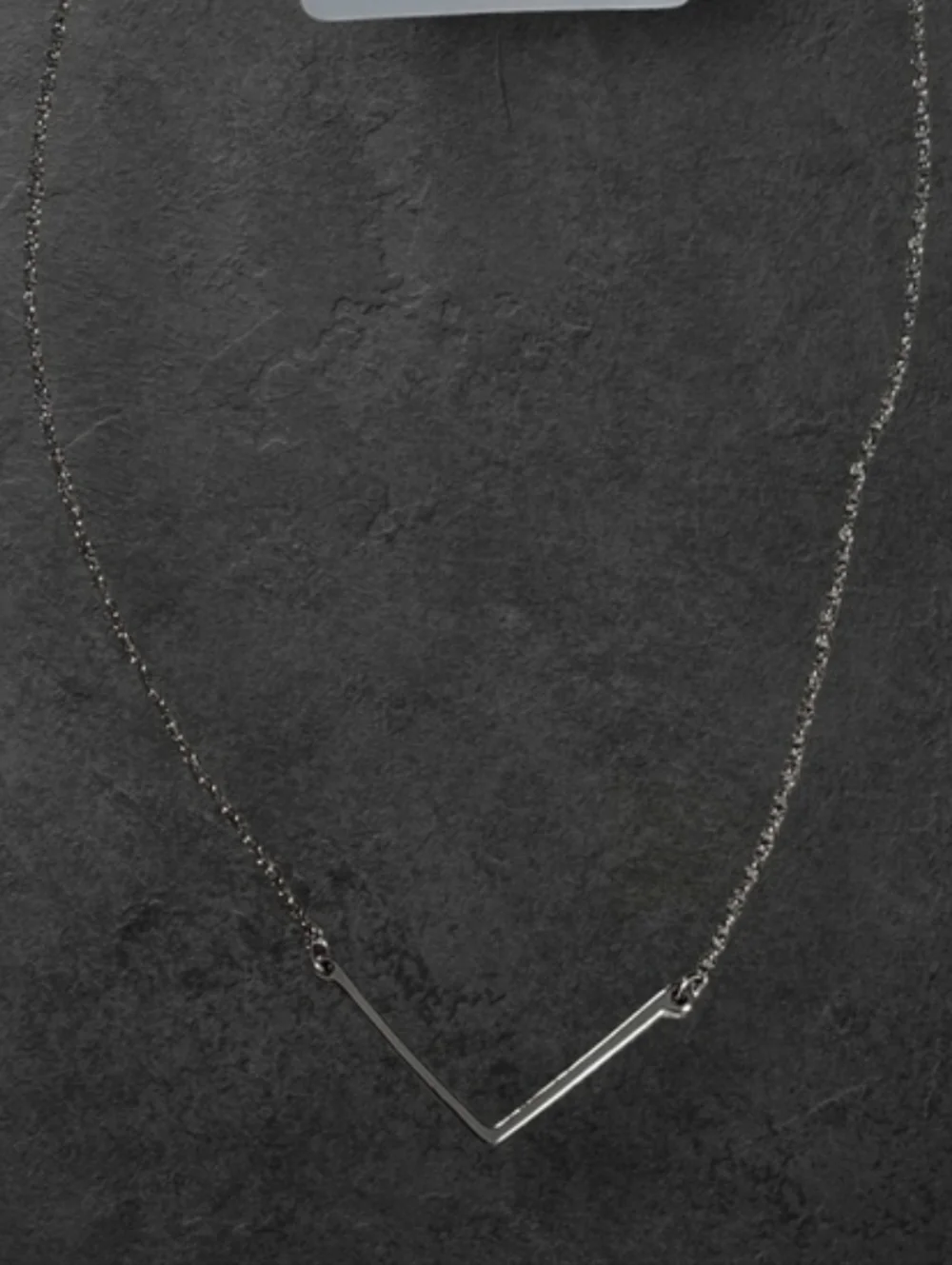 NWT nadineWest Simple Silver V Necklace ~22